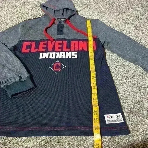 Cleveland Indians Thermal Hoodie Genuine MLB True Fans Series size S-note - Picture 4 of 10